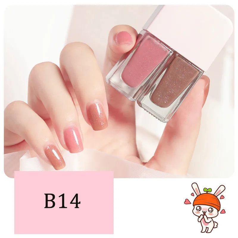 New 2 In 1 Candy Color Nail Polish Manicure Water-based Bright Scrub No Bake No Peeling Quick Dry Waterproof Lasting Nail Polish 17