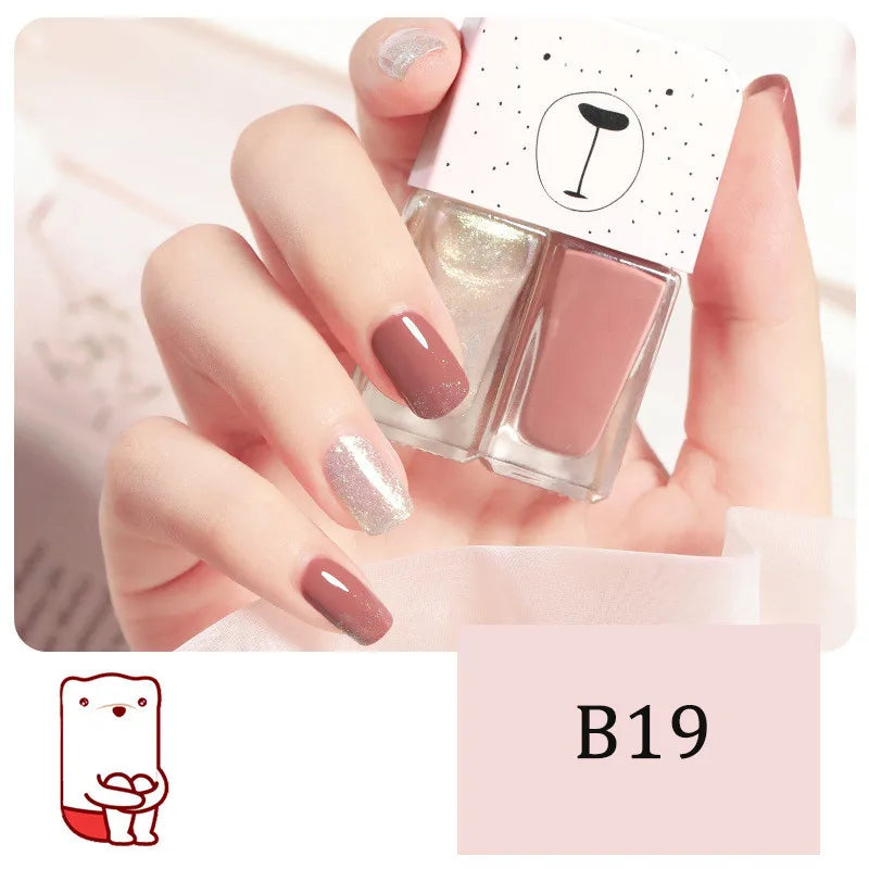 New 2 In 1 Candy Color Nail Polish Manicure Water-based Bright Scrub No Bake No Peeling Quick Dry Waterproof Lasting Nail Polish 23