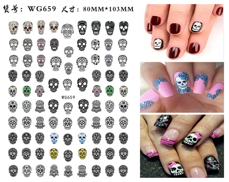 Nail Sticker Snake  Dragon Butterfly Black Multicolor Decals Nail Art Tattoo Slider Water Transfer Letter Nails Art Decoration 25