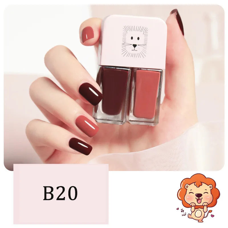 New 2 In 1 Candy Color Nail Polish Manicure Water-based Bright Scrub No Bake No Peeling Quick Dry Waterproof Lasting Nail Polish 24