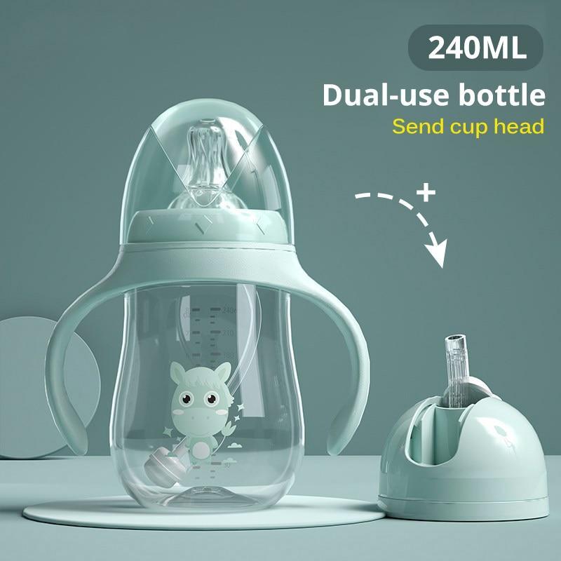 Baby Bottles Drinking Cup Feeding Bottle Wide-Caliber Drinking Milk Drinking Water Dual-use Bottle For baby and Kids 16