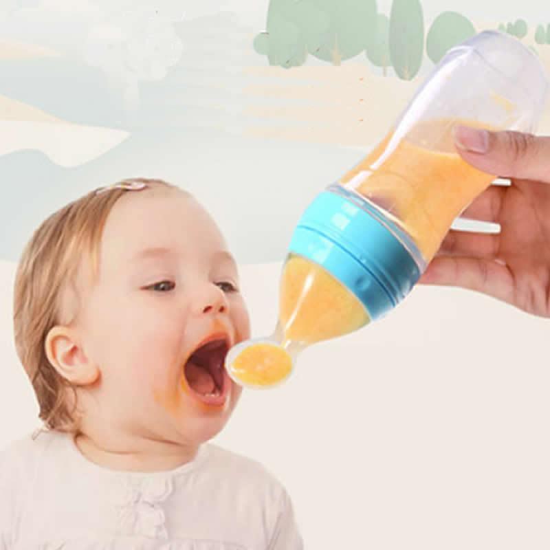 NEW Baby Feeding Bottle Spoon With Silicone Spoon Newborn Infant Squeeze Spoon Toddler Supplement food Bottle Feeder For Kids and Baby 15