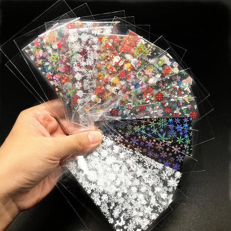 20 Rolls Halloween Nail Foils Gradient Transfer Paper Christmas Nail Art Stickers Stripe Floral Manicure Decals Nails Decoration 5