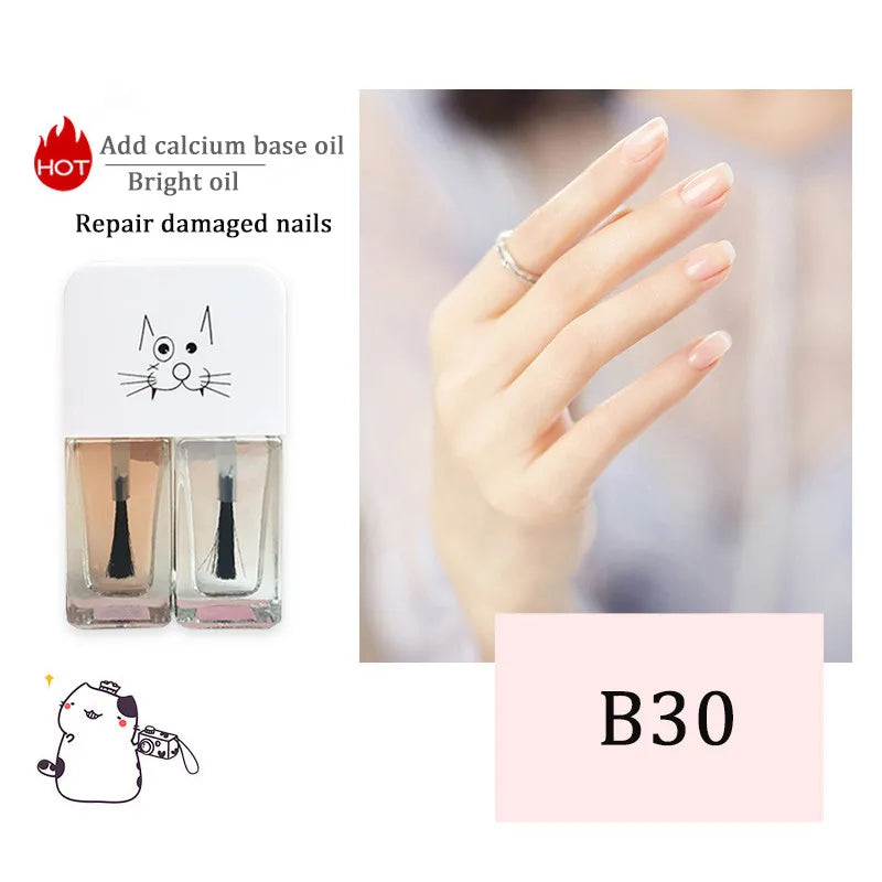 New 2 In 1 Candy Color Nail Polish Manicure Water-based Bright Scrub No Bake No Peeling Quick Dry Waterproof Lasting Nail Polish 29