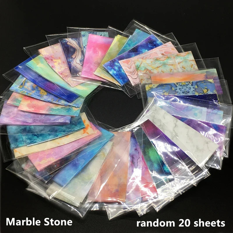 20 Rolls Halloween Nail Foils Gradient Transfer Paper Christmas Nail Art Stickers Stripe Floral Manicure Decals Nails Decoration 18