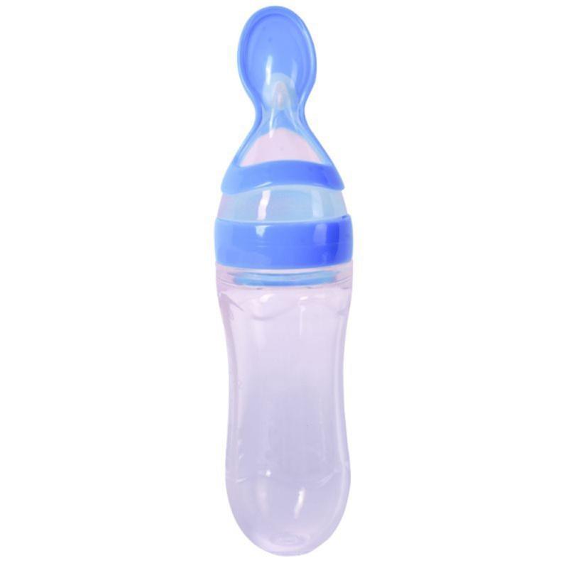 Silicone Baby Bottle With Spoon Food Supplement Bottles Squeeze Spoon Milk Feeding Bottle Cup For Baby and Kids 9