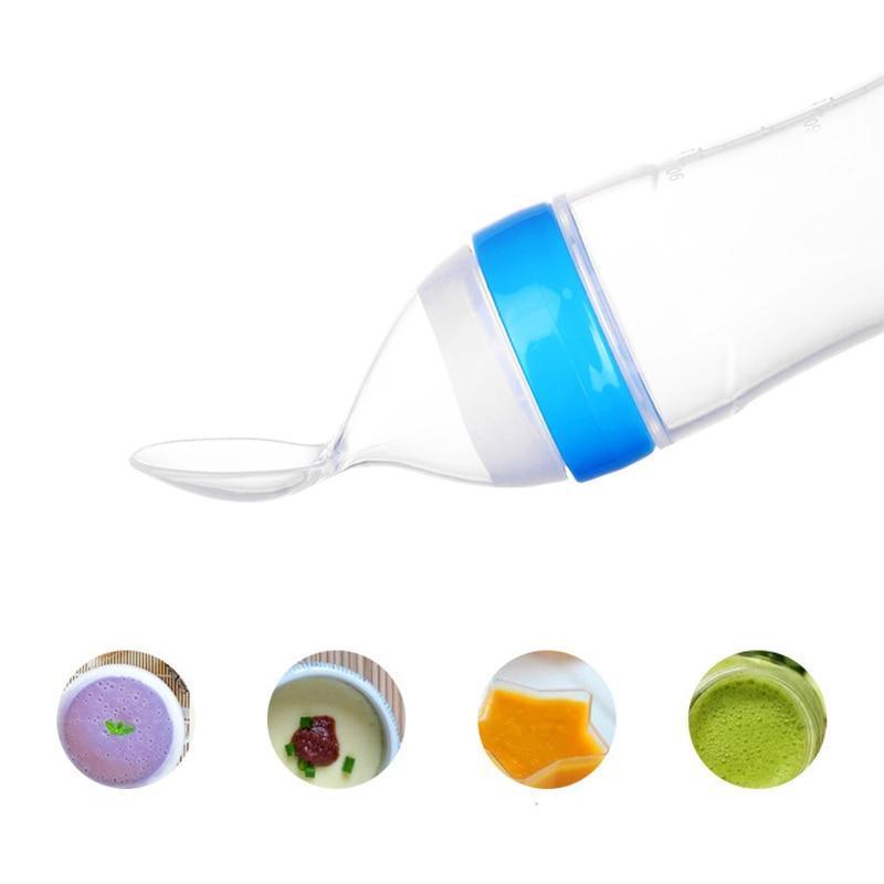 NEW Baby Feeding Bottle Spoon With Silicone Spoon Newborn Infant Squeeze Spoon Toddler Supplement food Bottle Feeder For Kids and Baby 16