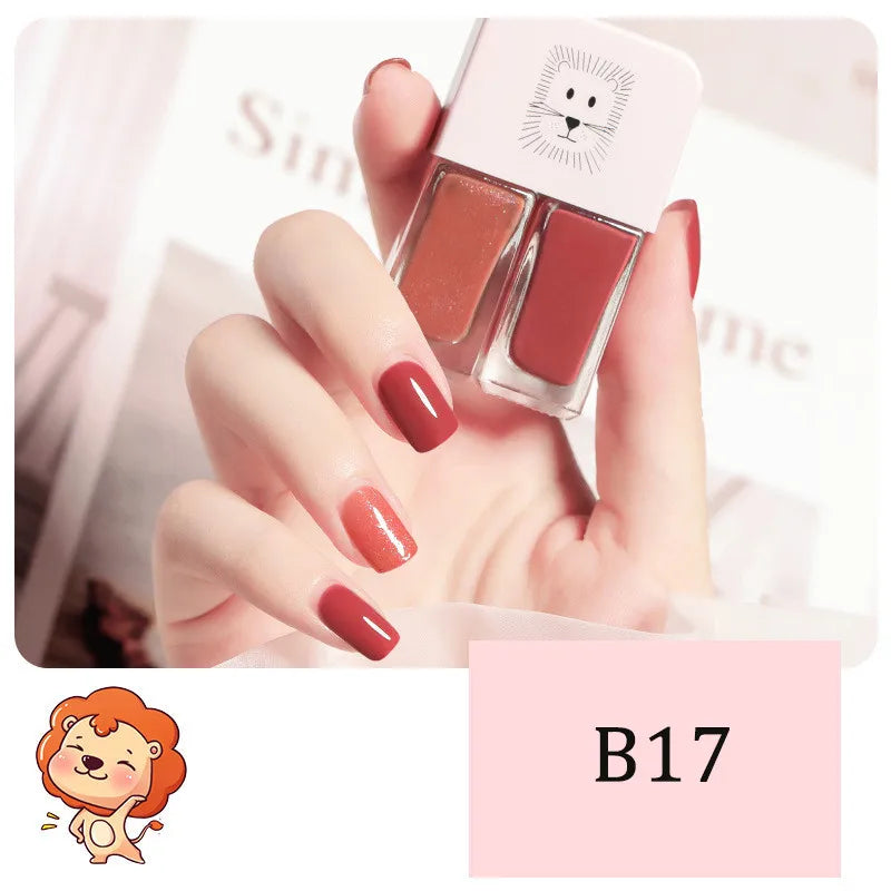 New 2 In 1 Candy Color Nail Polish Manicure Water-based Bright Scrub No Bake No Peeling Quick Dry Waterproof Lasting Nail Polish 21