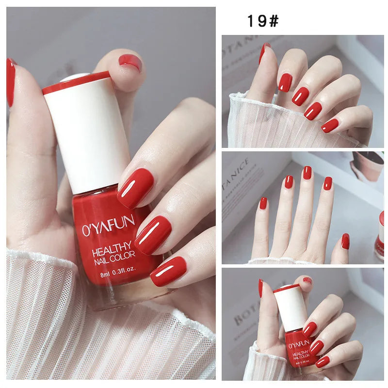 Nail Art Tearable Quick Dry Normal Without Lamp Nail Polish Glitter Sequins UV Varnish Matte Waterproof No-bake Nail Polish 18