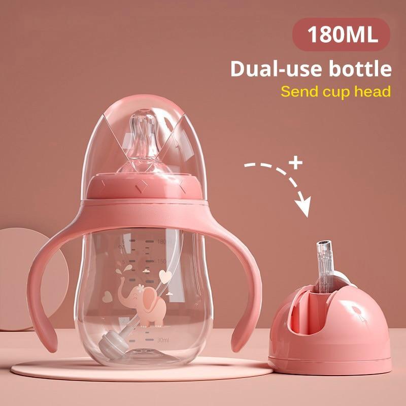 Baby Bottles Drinking Cup Feeding Bottle Wide-Caliber Drinking Milk Drinking Water Dual-use Bottle For baby and Kids 17