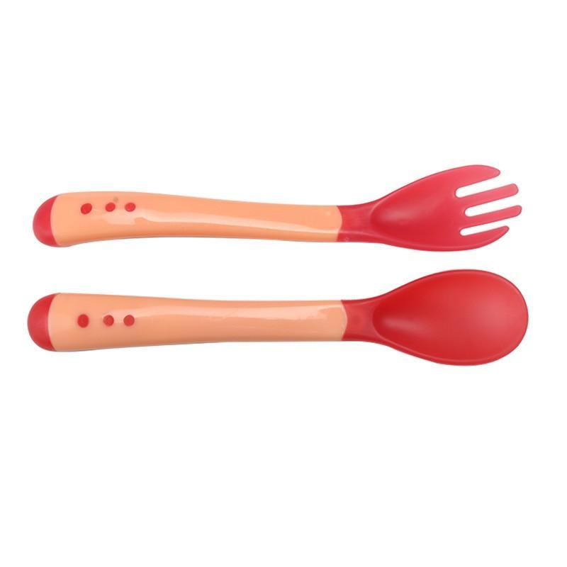 Unique Spoon and Fork Set For Newborn Baby Eating Training Easy To Hold for  Feeding Food Children Flatware Feeding Forks 5