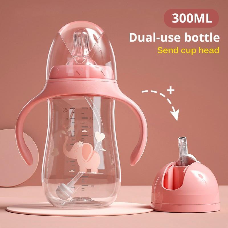 Baby Bottles Drinking Cup Feeding Bottle Wide-Caliber Drinking Milk Drinking Water Dual-use Bottle For baby and Kids 19