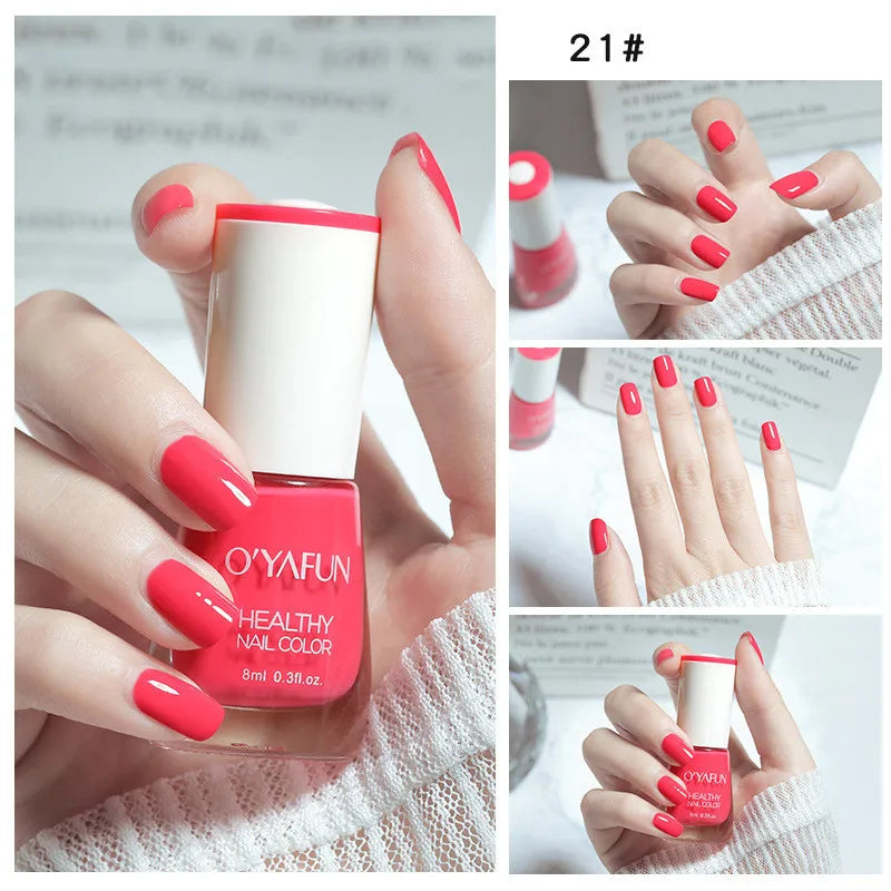 Nail Art Tearable Quick Dry Normal Without Lamp Nail Polish Glitter Sequins UV Varnish Matte Waterproof No-bake Nail Polish 28