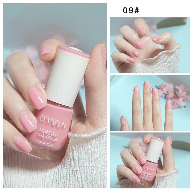 Nail Art Tearable Quick Dry Normal Without Lamp Nail Polish Glitter Sequins UV Varnish Matte Waterproof No-bake Nail Polish 24