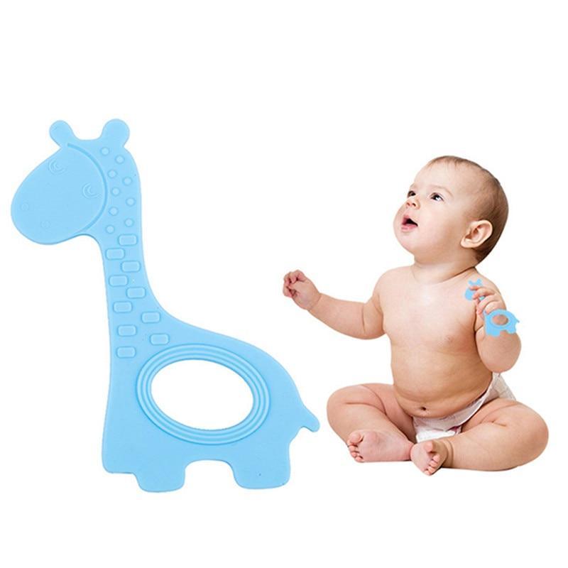 New  Cute Giraffe Appease Teether Toy Teething Chew Toddler Silicone  Natural Organic Food Perfect For Baby Boys and Girls 2