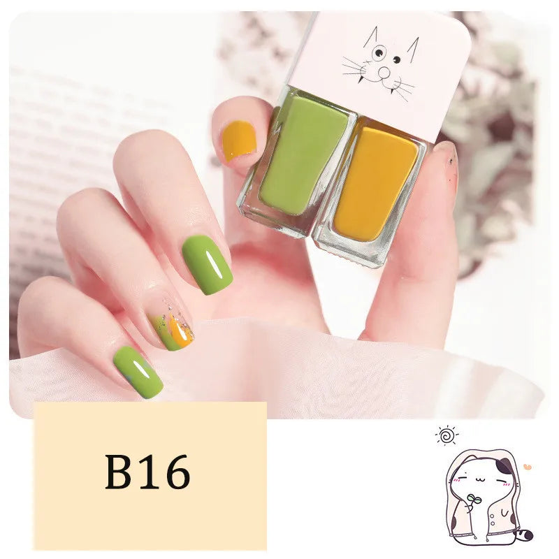 New 2 In 1 Candy Color Nail Polish Manicure Water-based Bright Scrub No Bake No Peeling Quick Dry Waterproof Lasting Nail Polish 35