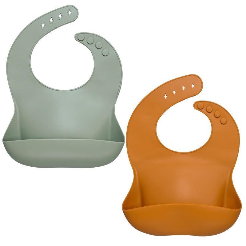 Silicon Breastplate Baby Bib Waterproof Solid Infant Bandana Bibs Newborn Feeding Burp Cloth Bib For Kids 4