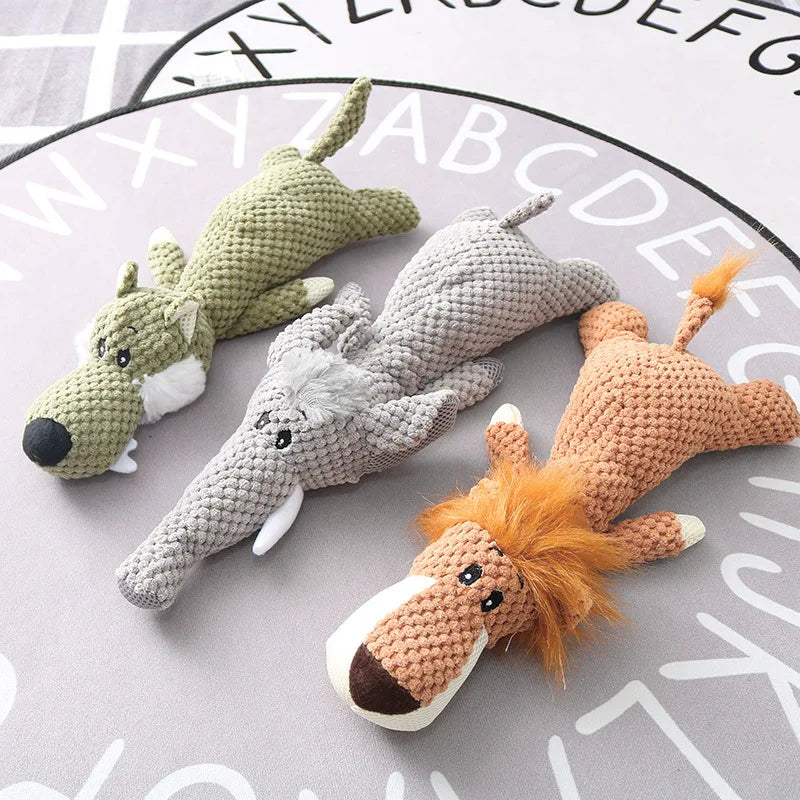 Plush Cartoon Dog Toy – Squeaky Chew Toy for Small Dogs, Teeth Grinding & Fun Playtime 1