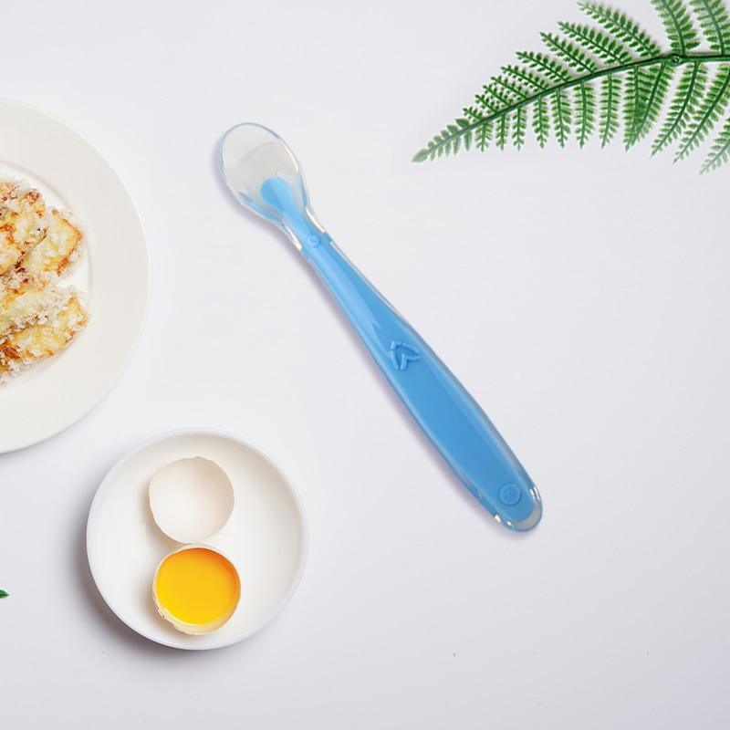 New Baby Soft Silicone Spoon Temperature Sensing Spoon Children Food Baby Feeding Tools Unique Design Perfect For Parents 1