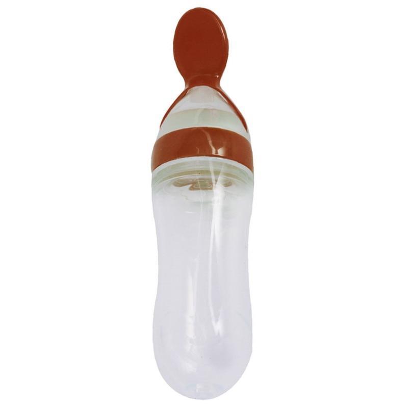 Silicone Baby Bottle With Spoon Food Supplement Bottles Squeeze Spoon Milk Feeding Bottle Cup For Baby and Kids 13