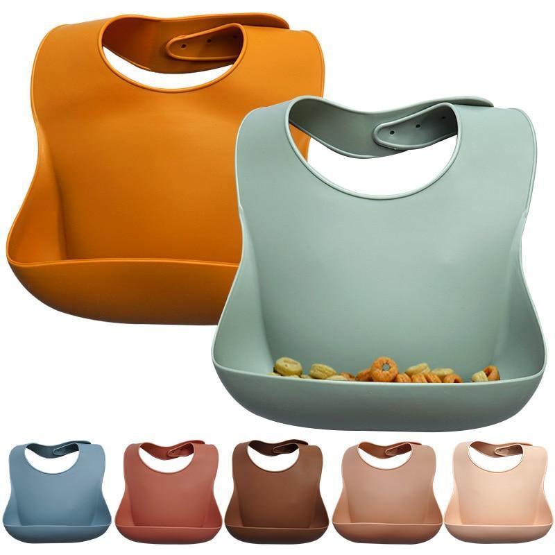 Silicon Breastplate Baby Bib Waterproof Solid Infant Bandana Bibs Newborn Feeding Burp Cloth Bib For Kids 1