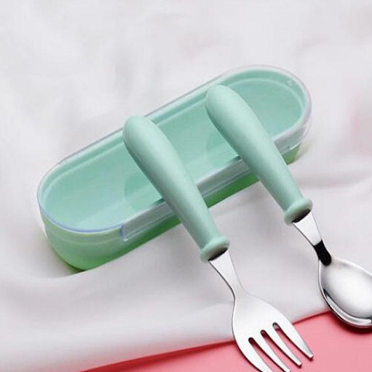 Baby Gadgets Tableware Set Children Utensil Stainless Steel Toddler Dinnerware Cutlery Cartoon Infant Food Feeding Spoon and Fork 8