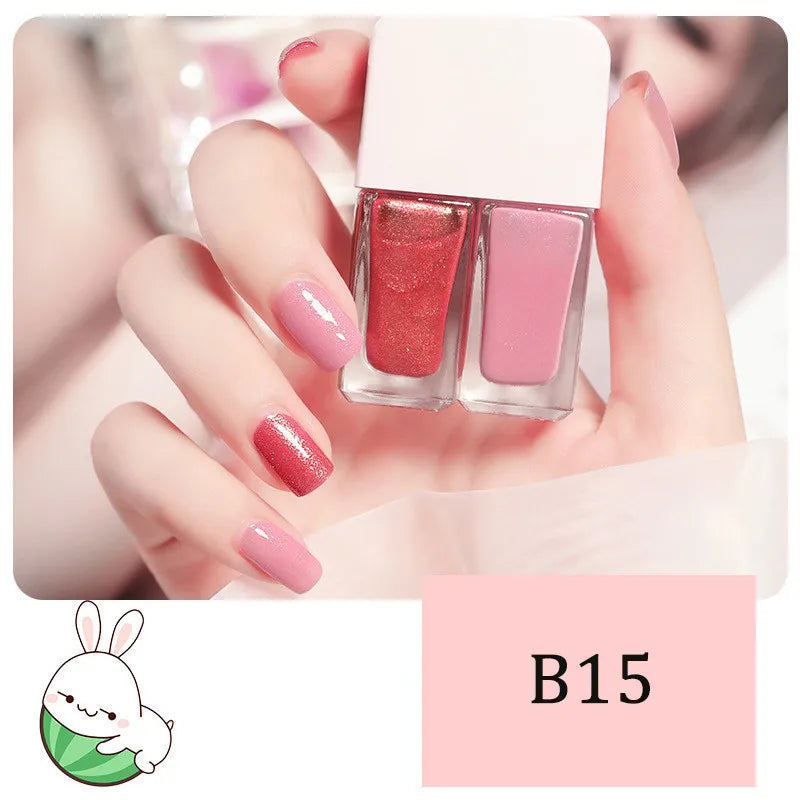 New 2 In 1 Candy Color Nail Polish Manicure Water-based Bright Scrub No Bake No Peeling Quick Dry Waterproof Lasting Nail Polish 30