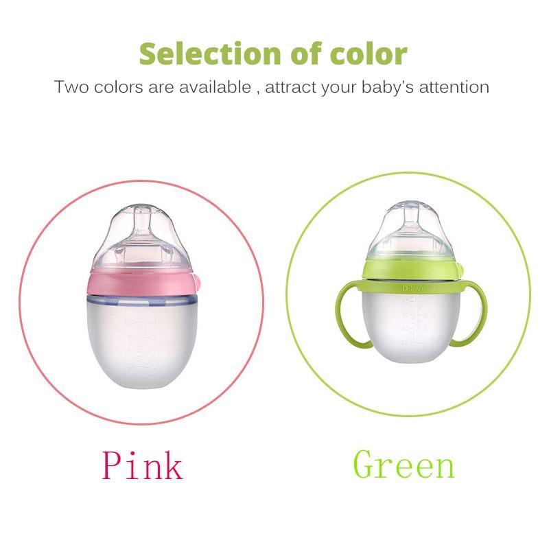 Baby Bottle For Milk and Breastmilk Wide Neck Soft Silicone Feeding Container Baby Water Bottle kids Nursing Bottles 12