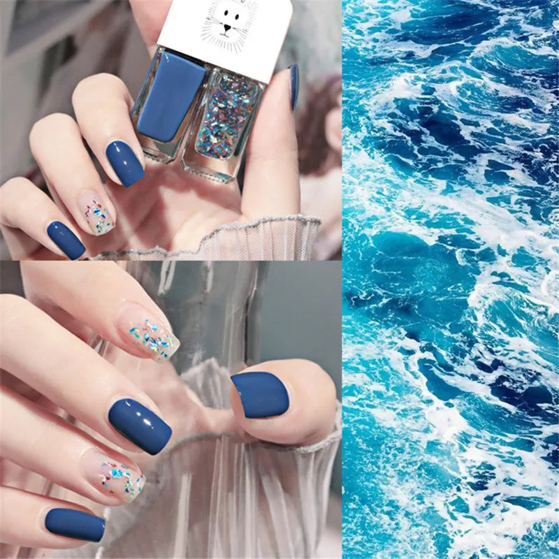 New 2 In 1 Candy Color Nail Polish Manicure Water-based Bright Scrub No Bake No Peeling Quick Dry Waterproof Lasting Nail Polish 3