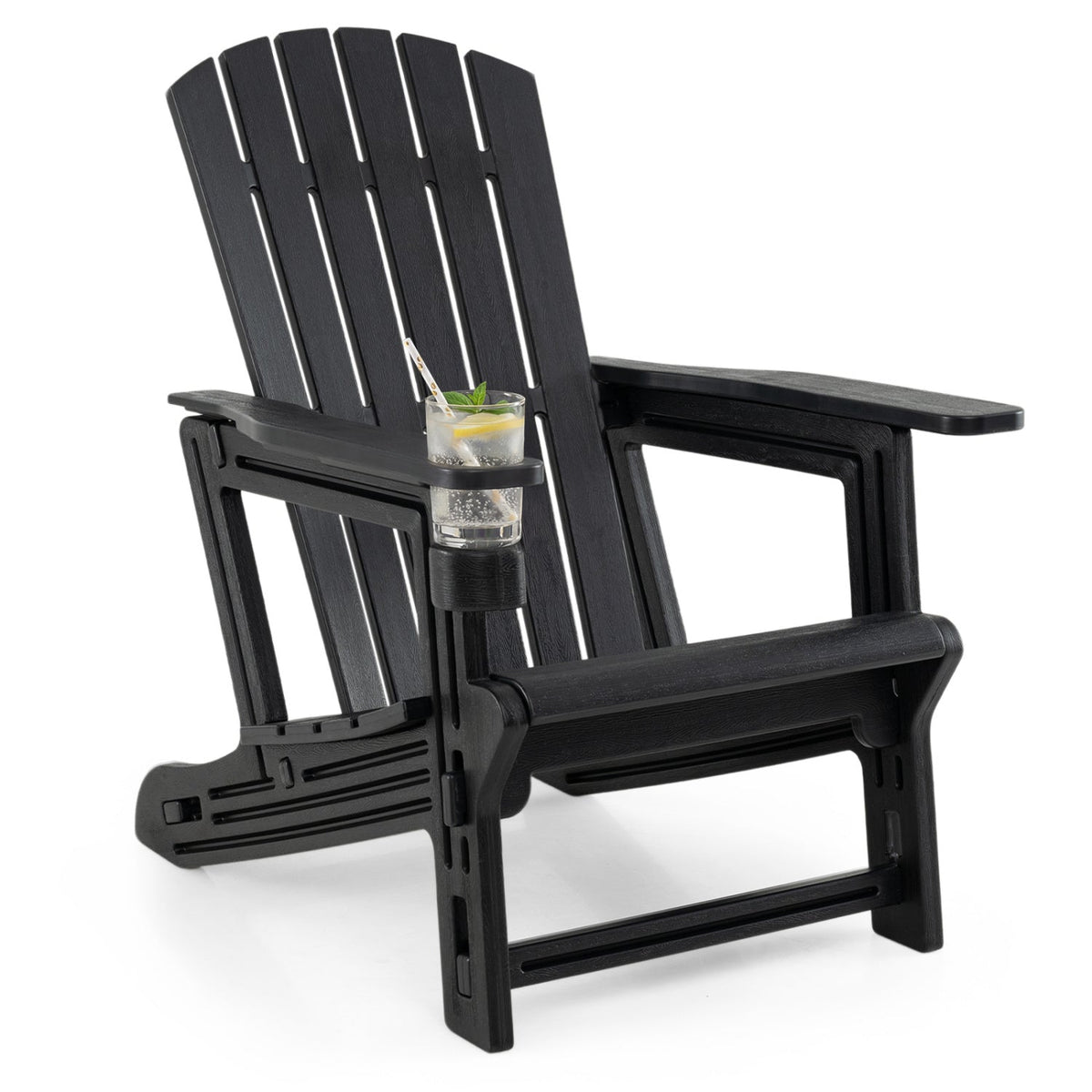Adirondack Chair with Cup Holder - Weather-Resistant HDPE 20