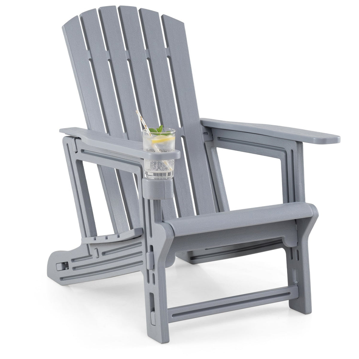 Adirondack Chair with Cup Holder - Weather-Resistant HDPE 1