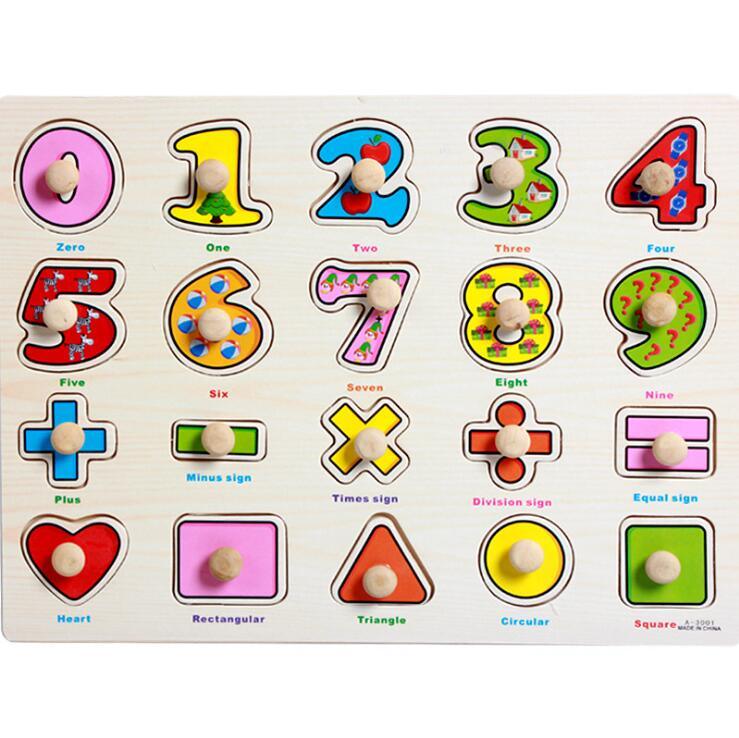 Kid Early Educational Table With Shapes of Vegetables and Animals Baby Hand Grasp Wooden Puzzle Toy Alphabet And Digit Learning Education Child Wood Toy 11