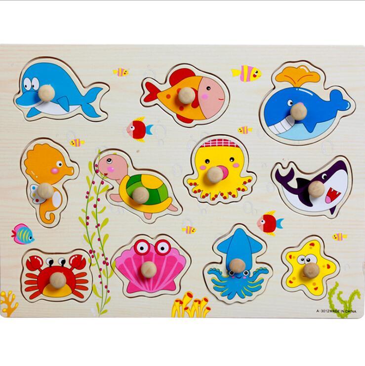 Kid Early Educational Table With Shapes of Vegetables and Animals Baby Hand Grasp Wooden Puzzle Toy Alphabet And Digit Learning Education Child Wood Toy 18