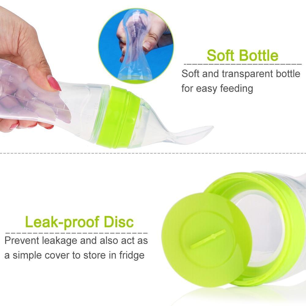 Baby Bottle Leak-proof Food Dispensing Spoon Juice Cereal Feeding Bottle Spoon Food Supplement Bottles For Kids In Modern Design 5