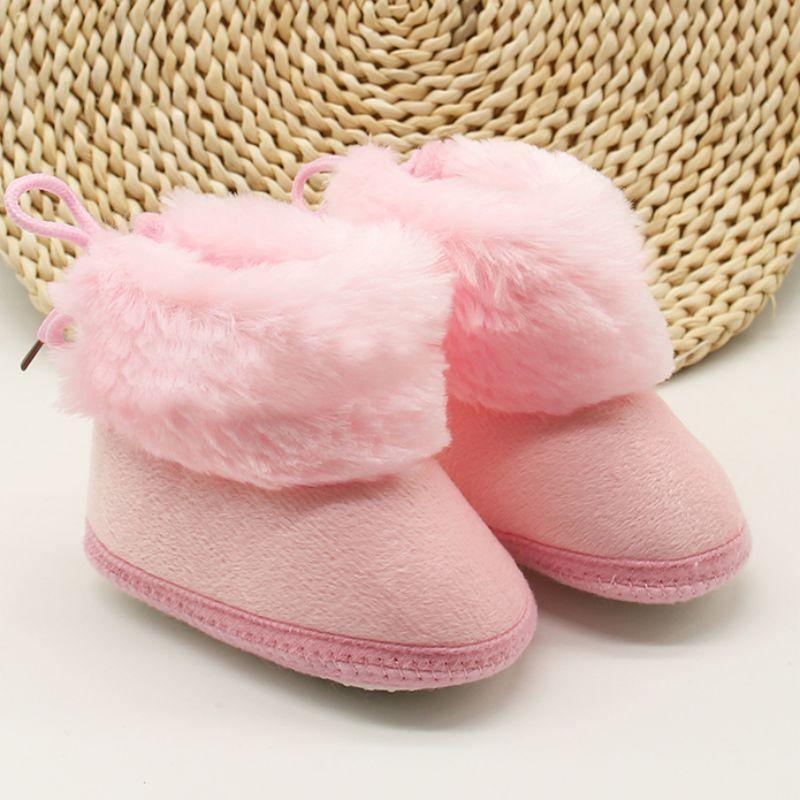 Unisex Winter Sweet Newborn Soft Baby Girls Princess Boots First Walkers Soft Infant Toddler Kids Girl Footwear Shoes 12