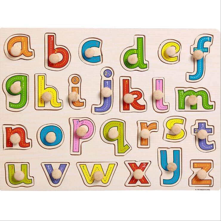 Kid Early Educational Table With Shapes of Vegetables and Animals Baby Hand Grasp Wooden Puzzle Toy Alphabet And Digit Learning Education Child Wood Toy 2