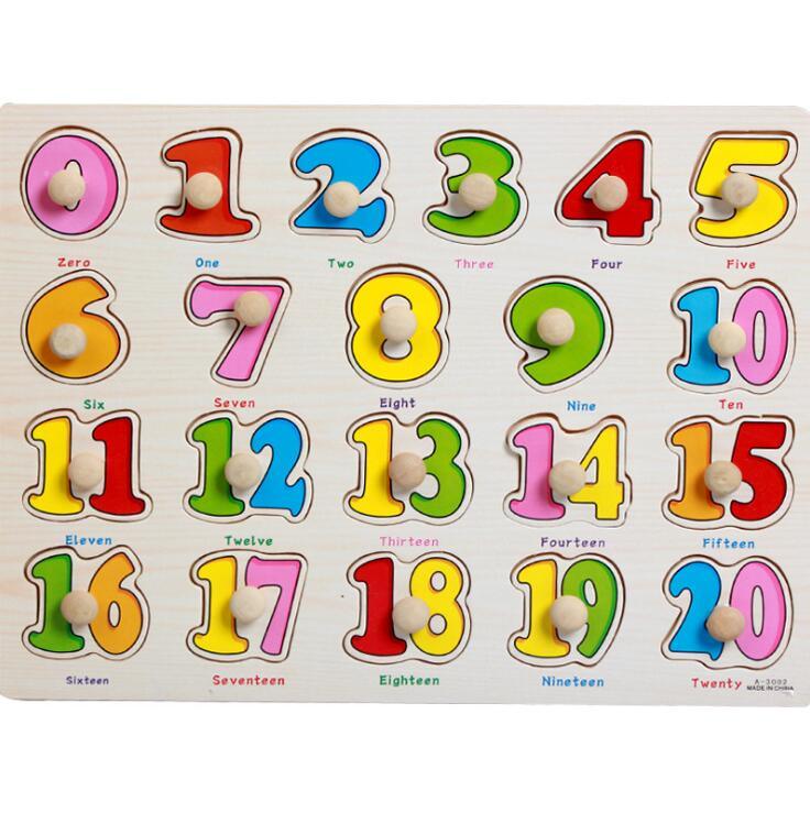 Kid Early Educational Table With Shapes of Vegetables and Animals Baby Hand Grasp Wooden Puzzle Toy Alphabet And Digit Learning Education Child Wood Toy 10