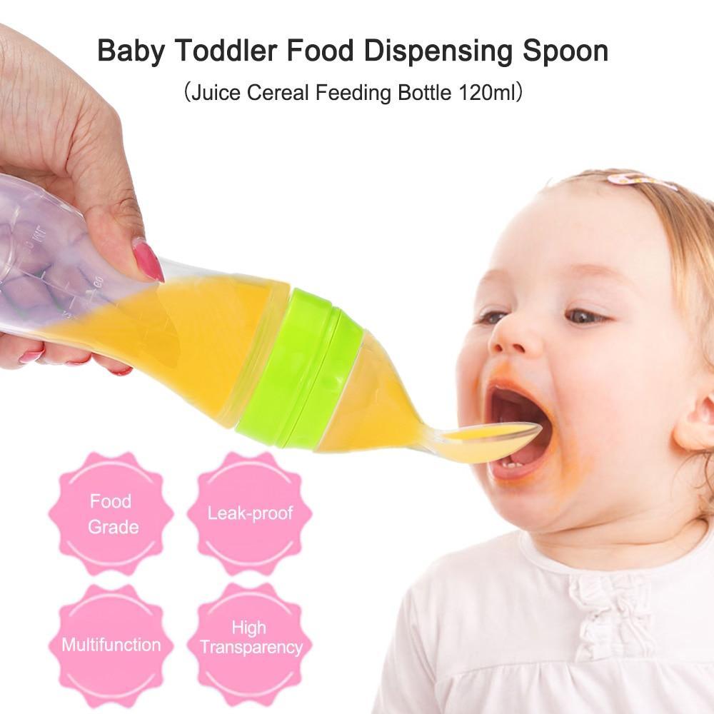 Baby Bottle Leak-proof Food Dispensing Spoon Juice Cereal Feeding Bottle Spoon Food Supplement Bottles For Kids In Modern Design 1