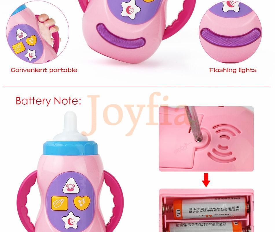 Baby Simulation Milk Bottle Toy LED Flashing Baby Bottle With Sound and Light Toys For Baby 8