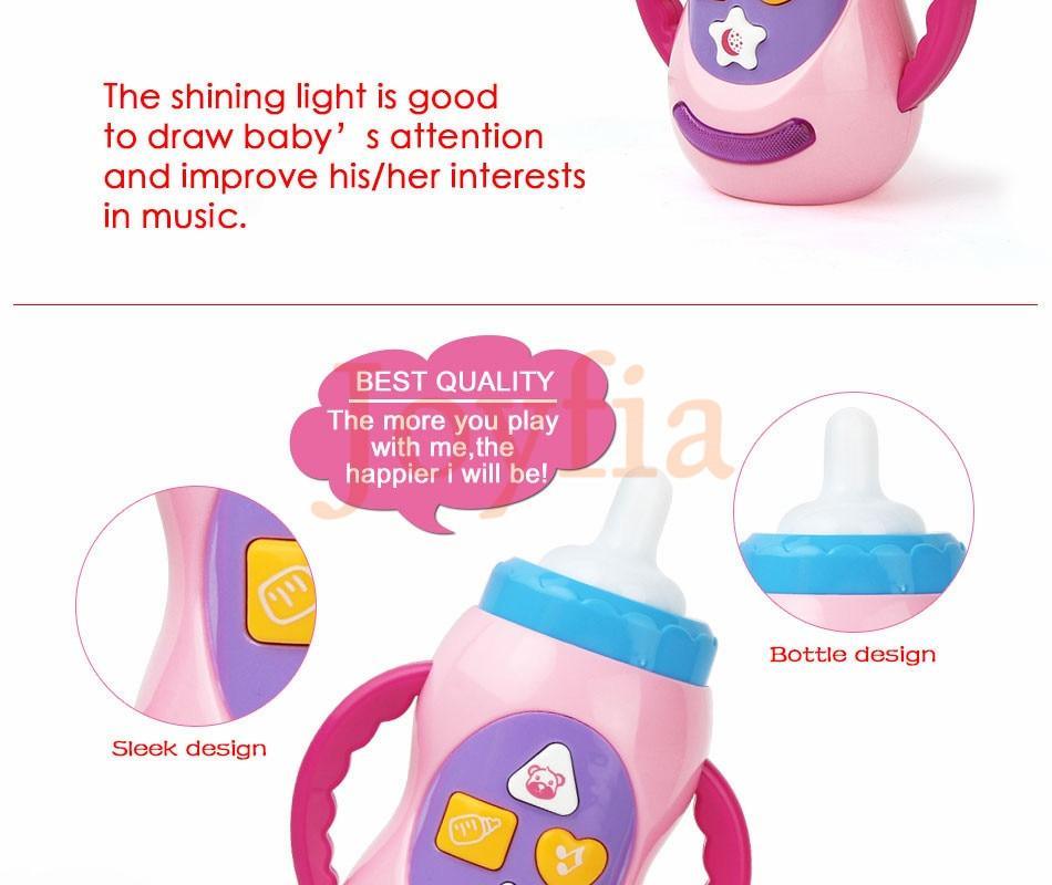 Baby Simulation Milk Bottle Toy LED Flashing Baby Bottle With Sound and Light Toys For Baby 7