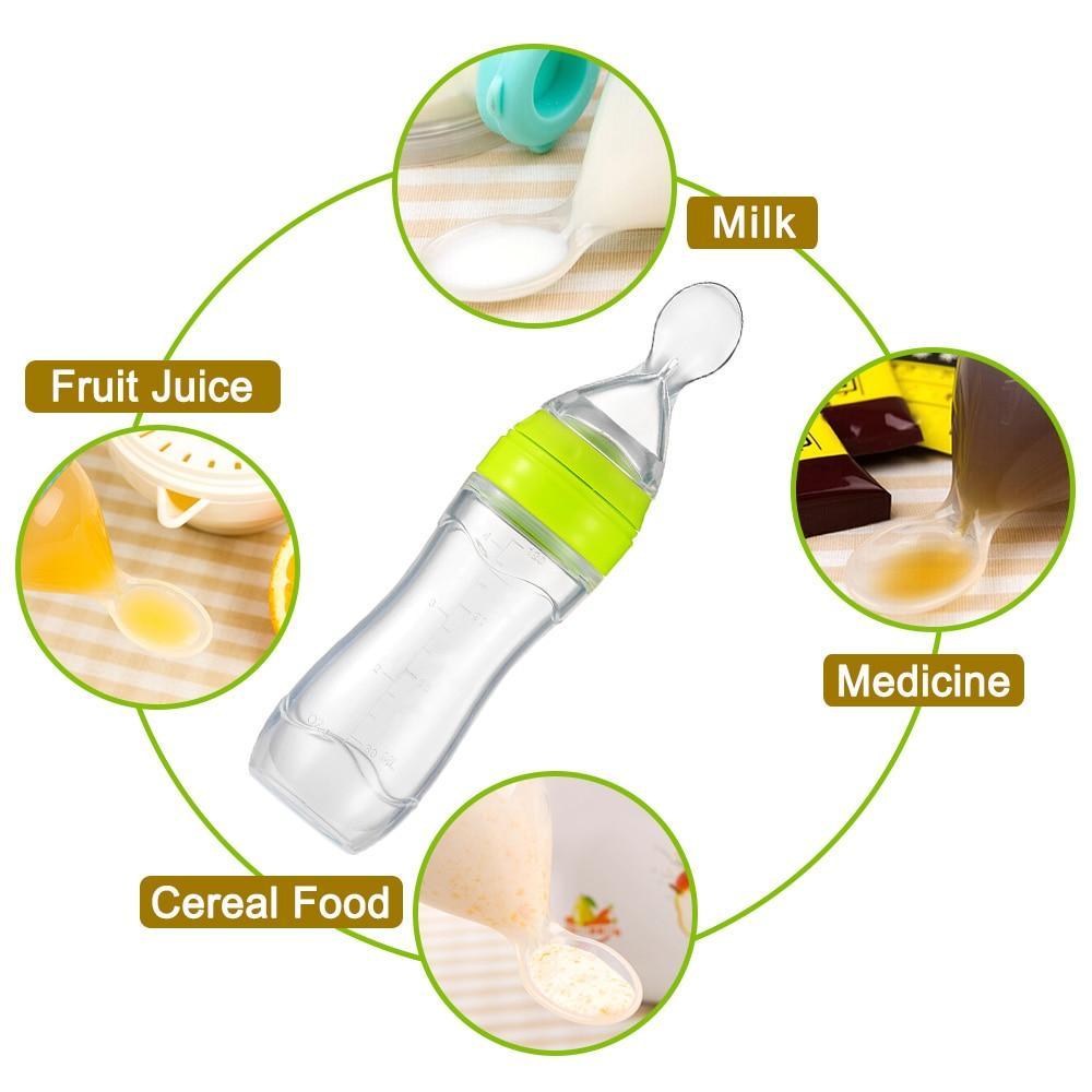 Baby Bottle Leak-proof Food Dispensing Spoon Juice Cereal Feeding Bottle Spoon Food Supplement Bottles For Kids In Modern Design 4