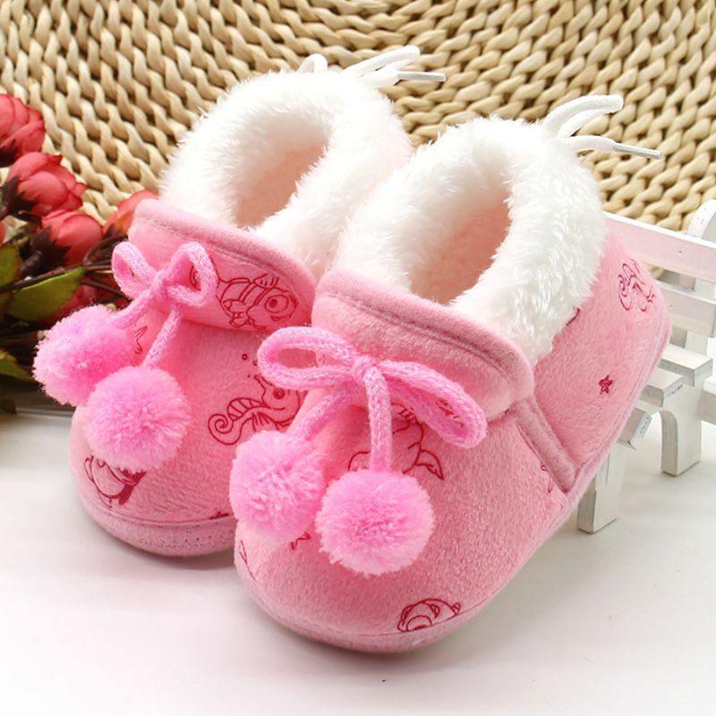 Unisex Winter Sweet Newborn Soft Baby Girls Princess Boots First Walkers Soft Infant Toddler Kids Girl Footwear Shoes 5