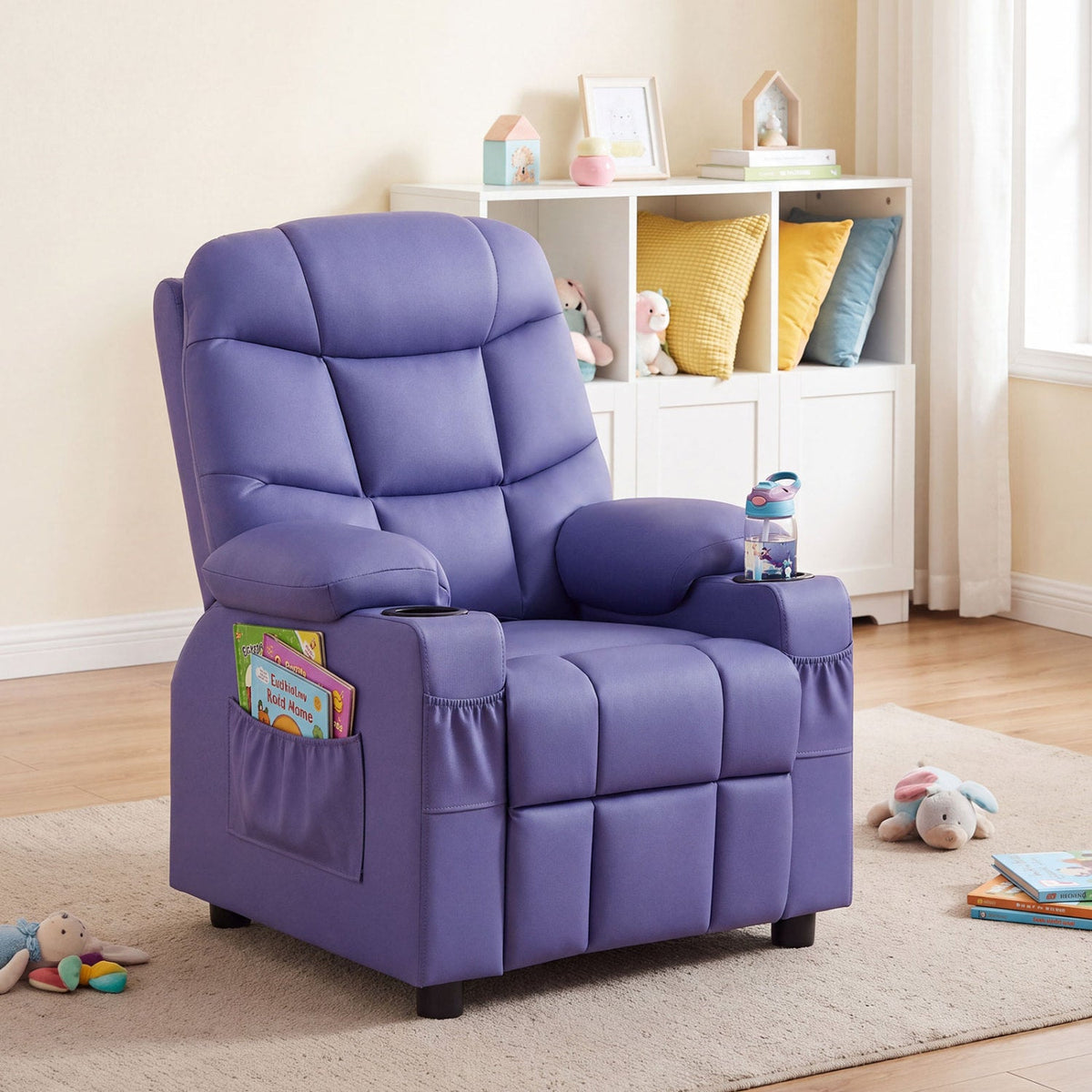 Kids Recliner Chair with Cup Holder and Footrest for Children 18