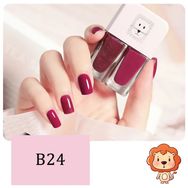 New 2 In 1 Candy Color Nail Polish Manicure Water-based Bright Scrub No Bake No Peeling Quick Dry Waterproof Lasting Nail Polish 15