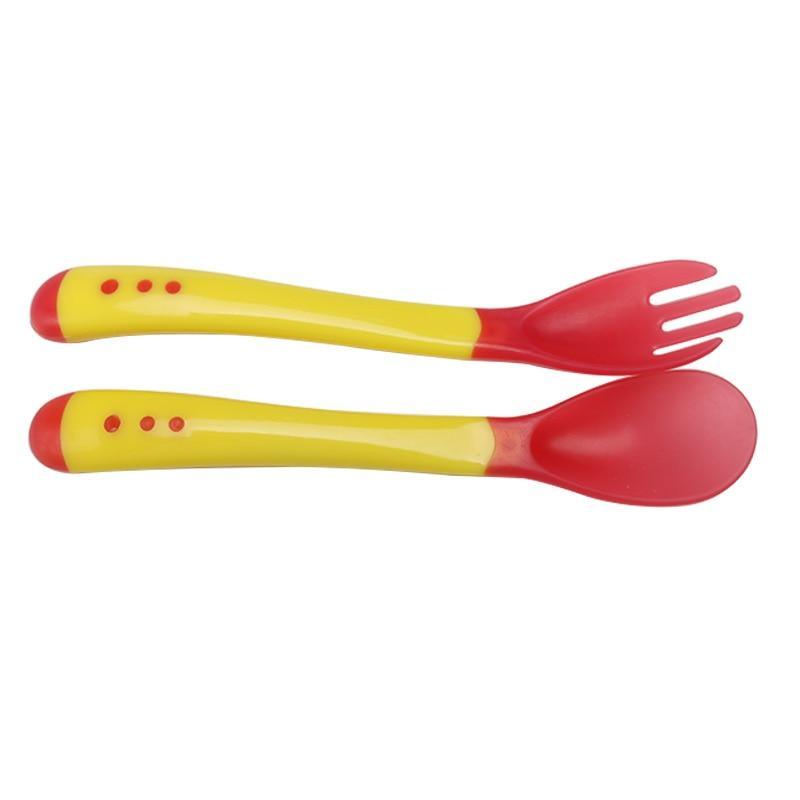 Unique Spoon and Fork Set For Newborn Baby Eating Training Easy To Hold for  Feeding Food Children Flatware Feeding Forks 6
