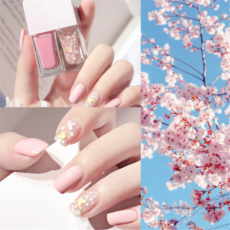 New 2 In 1 Candy Color Nail Polish Manicure Water-based Bright Scrub No Bake No Peeling Quick Dry Waterproof Lasting Nail Polish 2