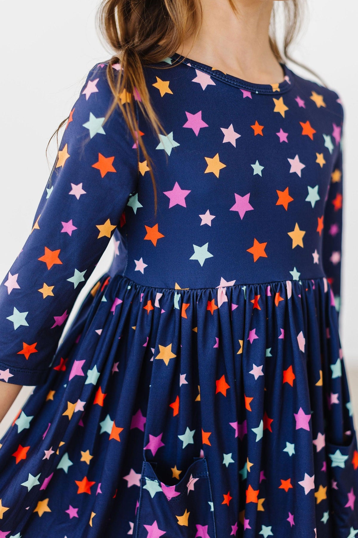 Halloween Stars 3/4 Sleeve Pocket Twirl Dress 2