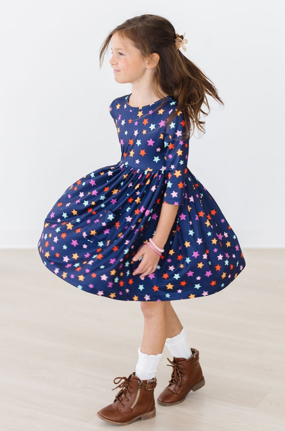 Halloween Stars 3/4 Sleeve Pocket Twirl Dress 6