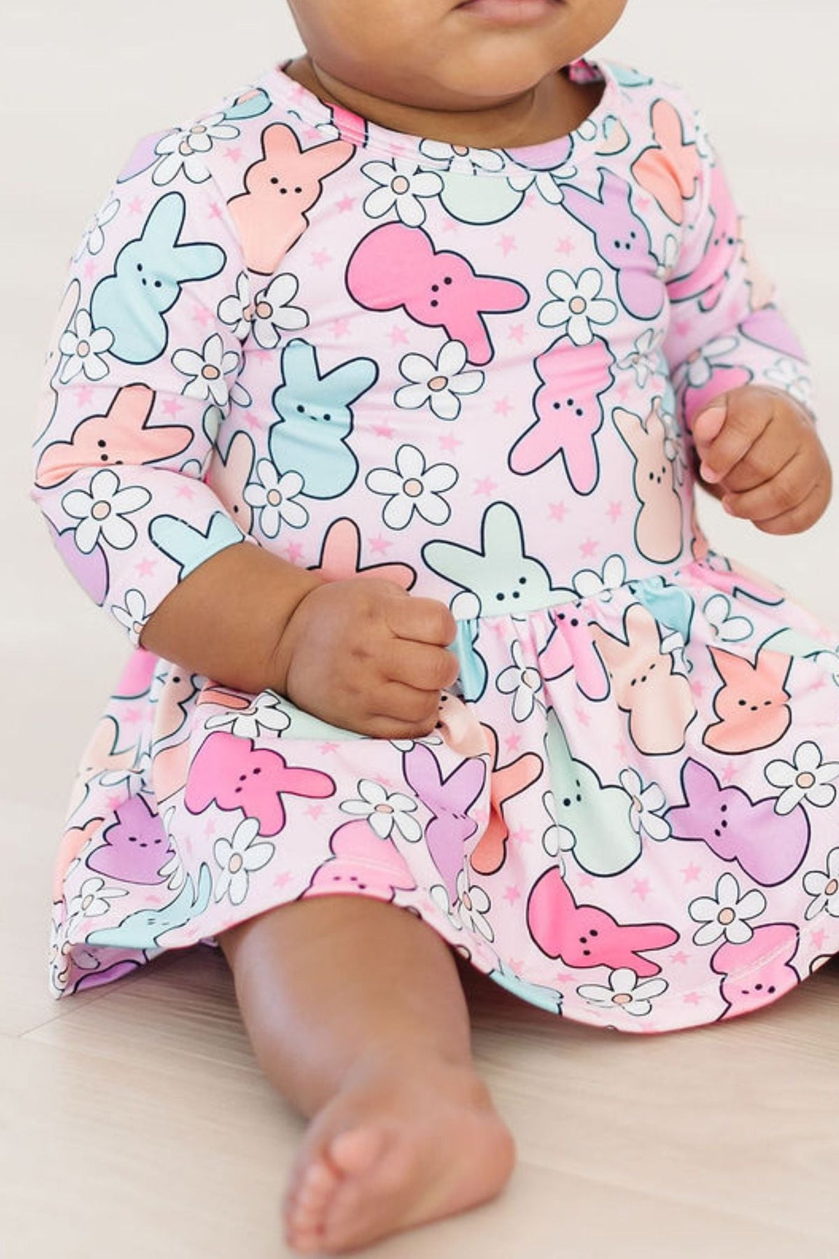 Hangin with My Peeps 3/4 Sleeve Twirl Bodysuit 7