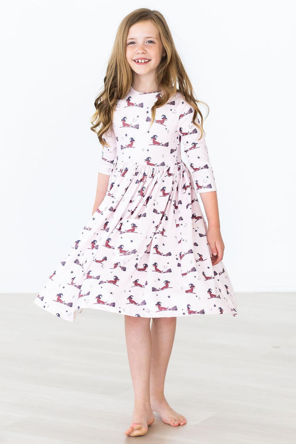 Happy Howl-oween 3/4 Sleeve Pocket Twirl Dress 7